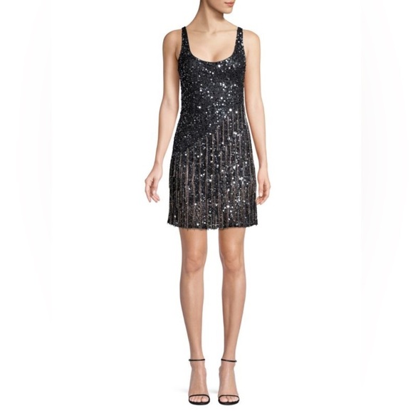 Reena Embellished Fringe Sequined Mini Dress - Picture 1 of 6